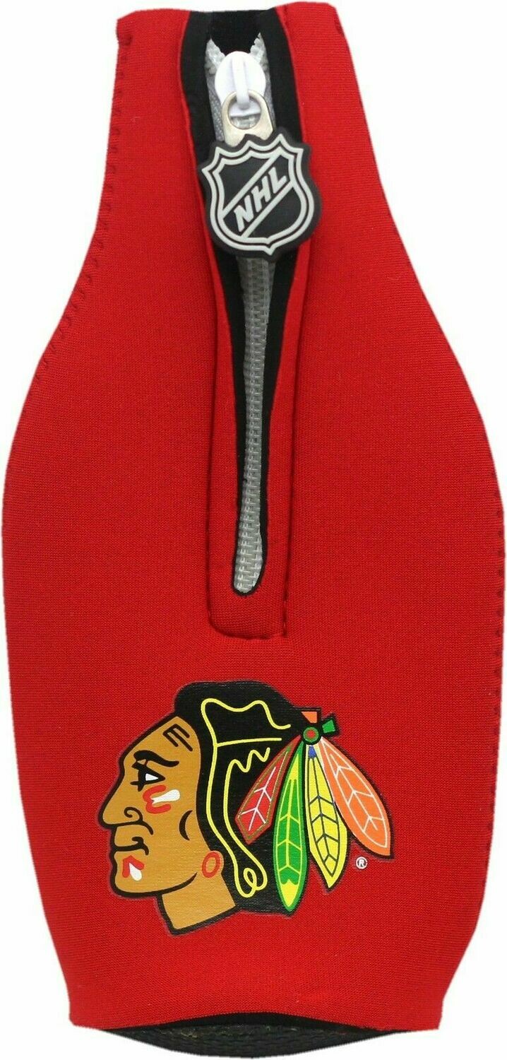 Chicago Blackhawks Bottle Cooler 2-Sided Indian Head Logo