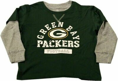 Green Bay Packers Kids Long Sleeve Puzzled Shirt