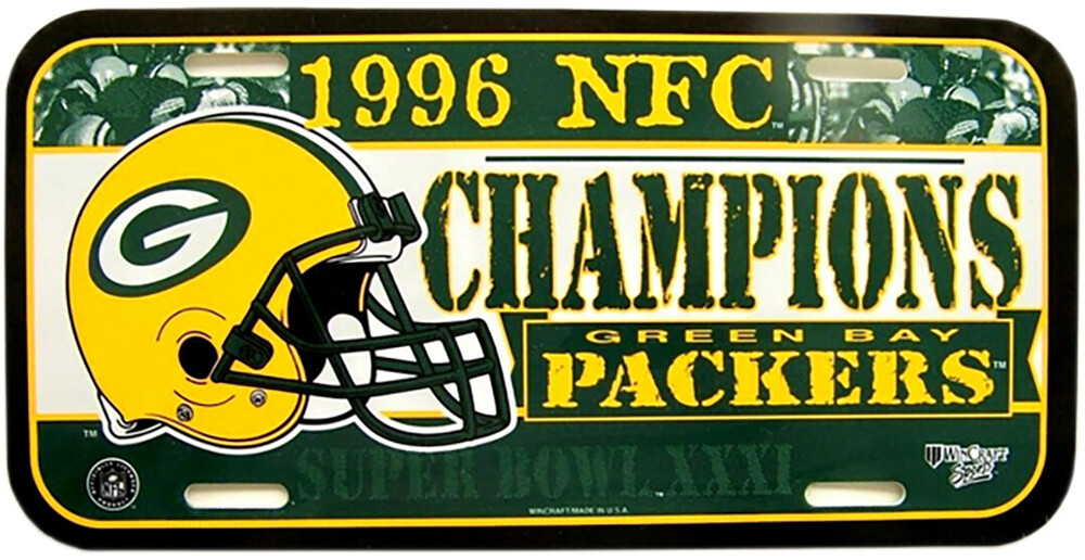 Green Bay Packers 1996 NFC Champions License Plate Plastic