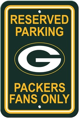 Green Bay Packers Reserved Parking Sign 12&quot; X 18&quot;