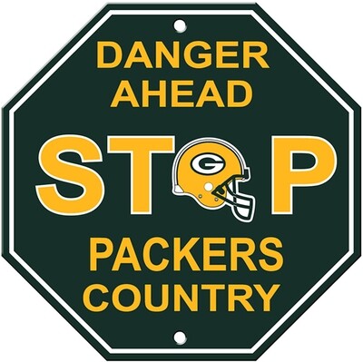 Green Bay Packers Country Danger Ahead Stop Sign