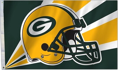 Green Bay Packers Helmet 3 X 5 Flag Deluxe