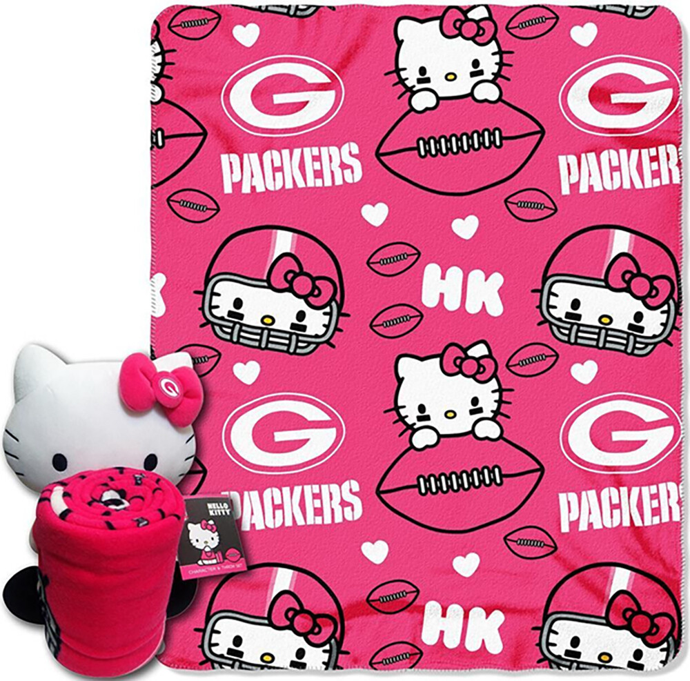 Green Bay Packers Hello Kitty Character &amp; Throw Set
