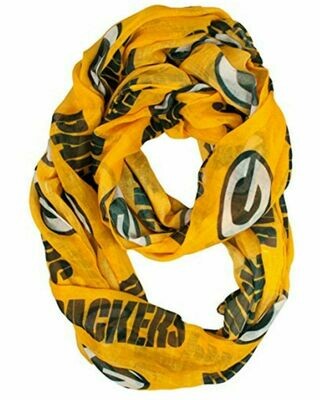 Green Bay Packers Yellow Sheer Infinity Scarf