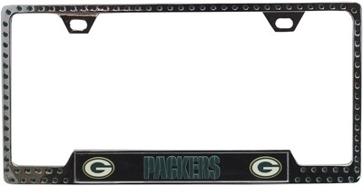 Green Bay Packers Chrome Bling License Plate Frame
