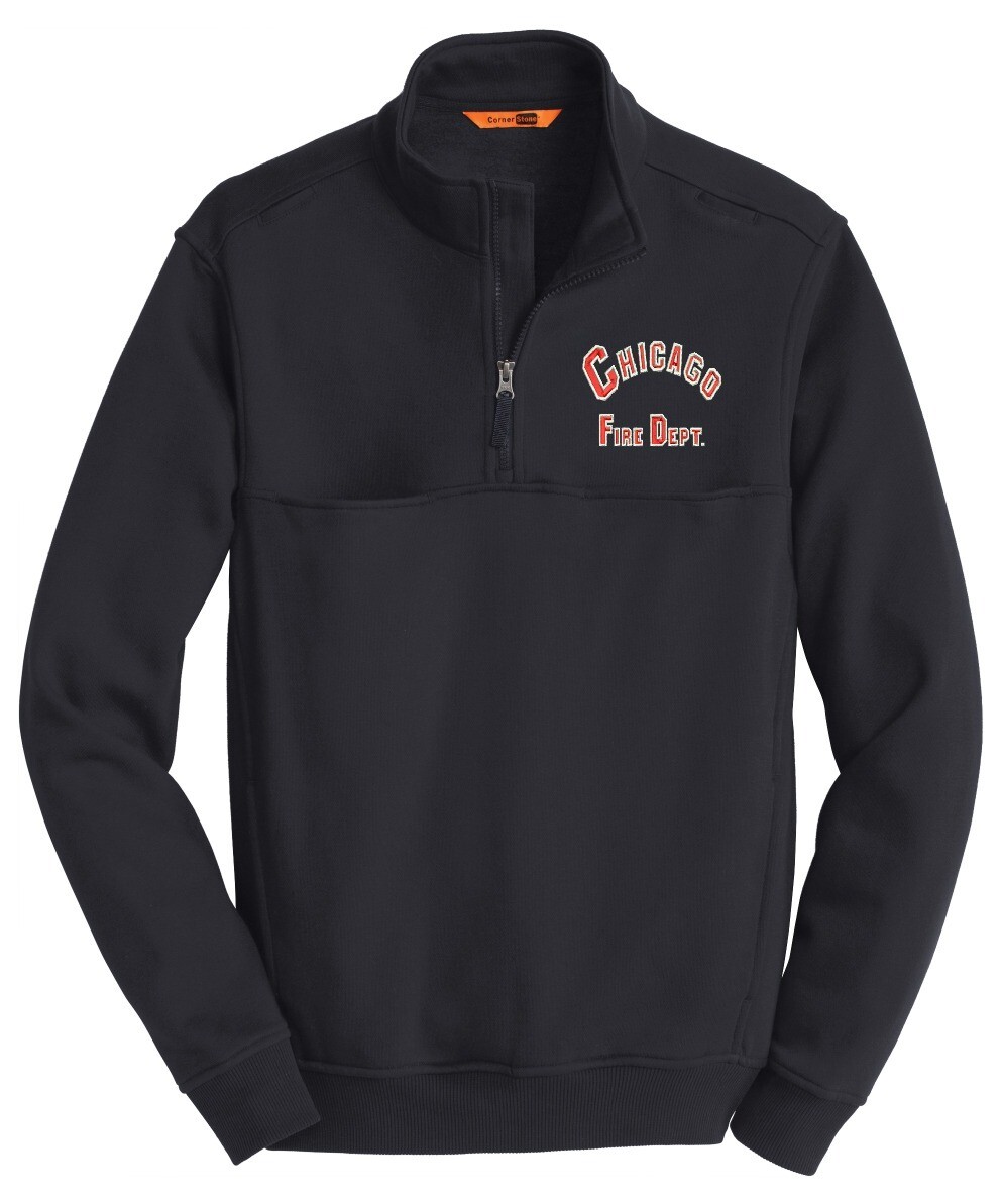 Chicago Fire Department Arched 1/4 Zip Job Sweat Shirt