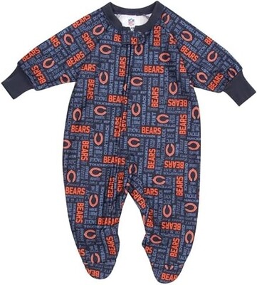 Chicago Bears Infant Navy Blue Blanket Sleeper Bodysuit