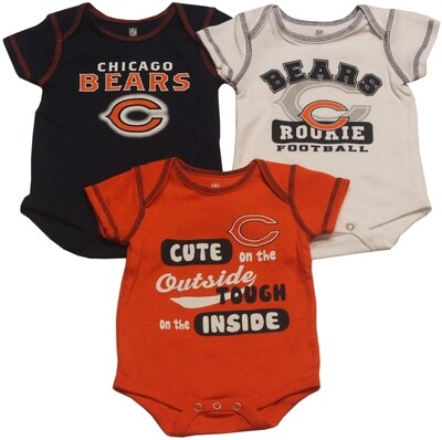 Chicago Bears Toddler Bodysuit Set 3pcs