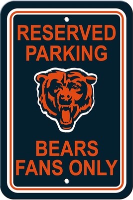 Chicago Bears Reserved Fans Only Parking Sign 12&quot; X 18&quot;