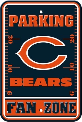Chicago Bears Parking Fan Zone Sign 12&quot; X 18&quot;