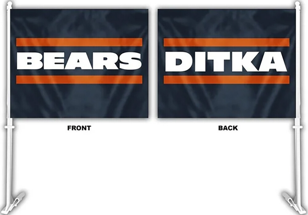 Chicago Bears NFL DITKA Car Flag with Pole