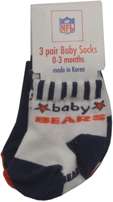 Chicago Bears Infant Baby Socks 3 Pair