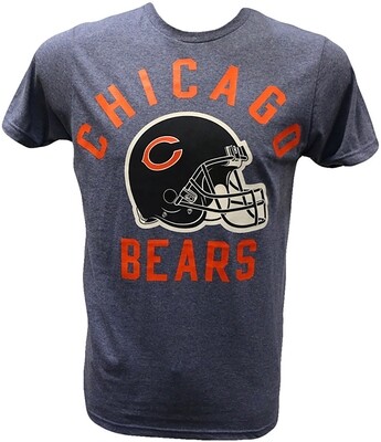 Chicago Bears Big Helmet Logo Tri Blend Men&#39;s T-shirt