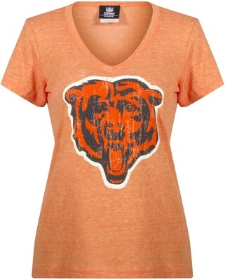 Chicago Bears Women&#39;s Burnout T-Shirt Orange