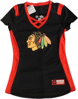 Chicago Blackhawks Ladies Jersey T-Shirt 2016 Draft Me Logo Block