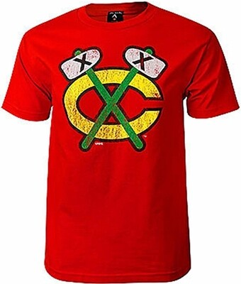 Chicago Blackhawks Red Distressed Tomahawk T-Shirt