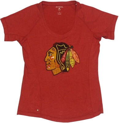 Chicago Blackhawks Ladies Pep T-Shirt Heather Red