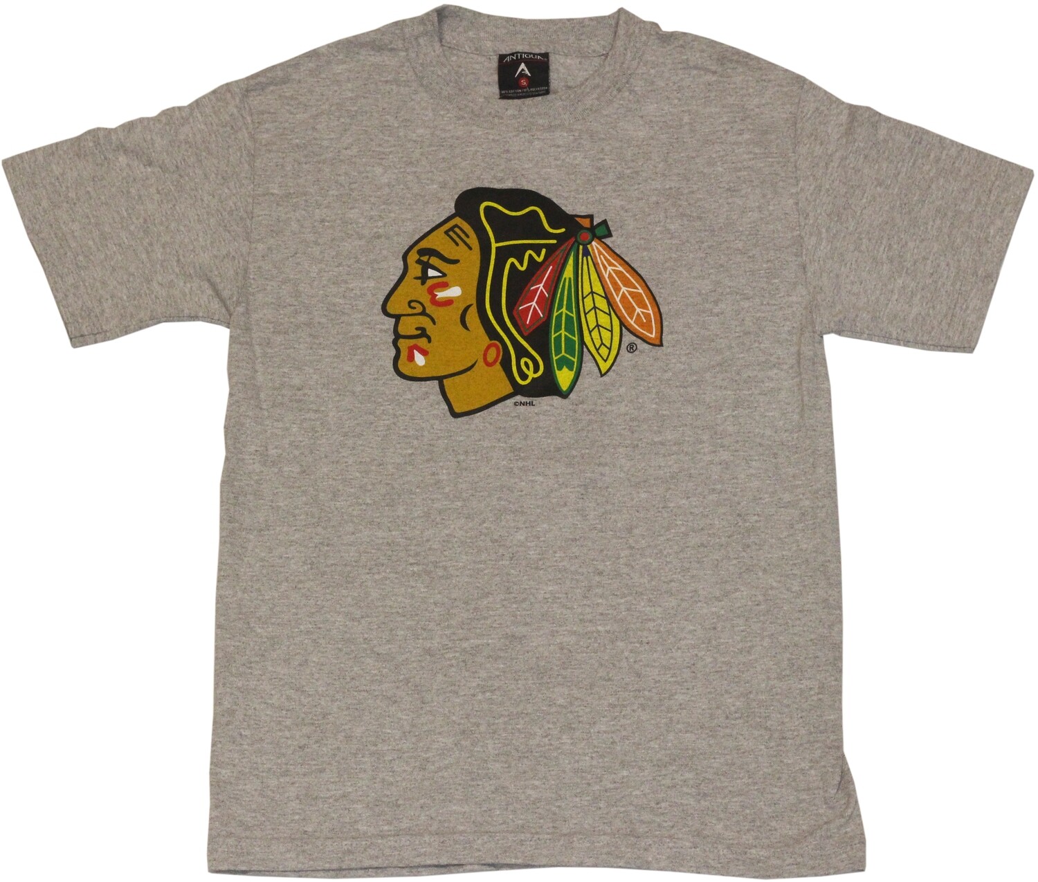 Chicago Blackhawks Mascot Logo Grey T-Shirt