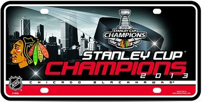 Chicago Blackhawks 2013 Stanley Cup Champions Metal Auto Tag