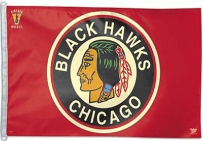 Chicago Blackhawks Vintage Deluxe Flag 3&quot; x 5&quot;