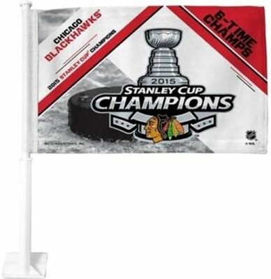 Chicago Blackhawks 2015 Stanley Cup Champions Car Flag