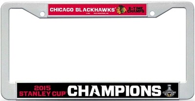 Chicago Blackhawks 2015 Stanley Cup Champions License Plate Plastic