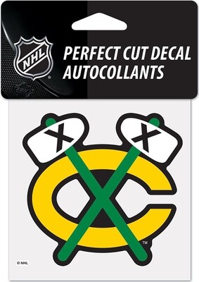 Chicago Blackhawks Perfect Cut Color Decal Tomahawk 4" X 4"