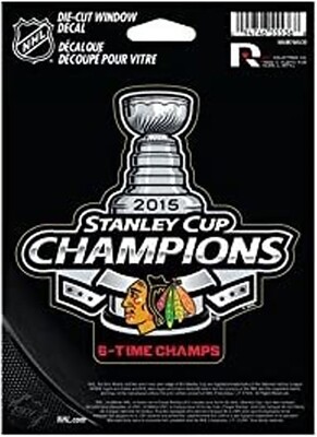 Chicago Blackhawks 2015 Stanley Cup Champions Die-Cut Window Decal Sticker