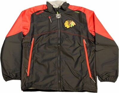 Chicago Blackhawks Black Rink Reebok Full Zip Jacket