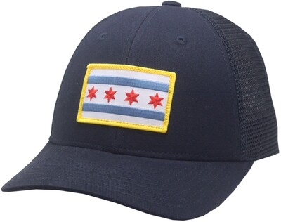 Chicago Flag Snapback Trucker Mesh Navy/Navy