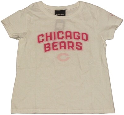 Chicago Bears Girls Youth T-Shirt White/Pink