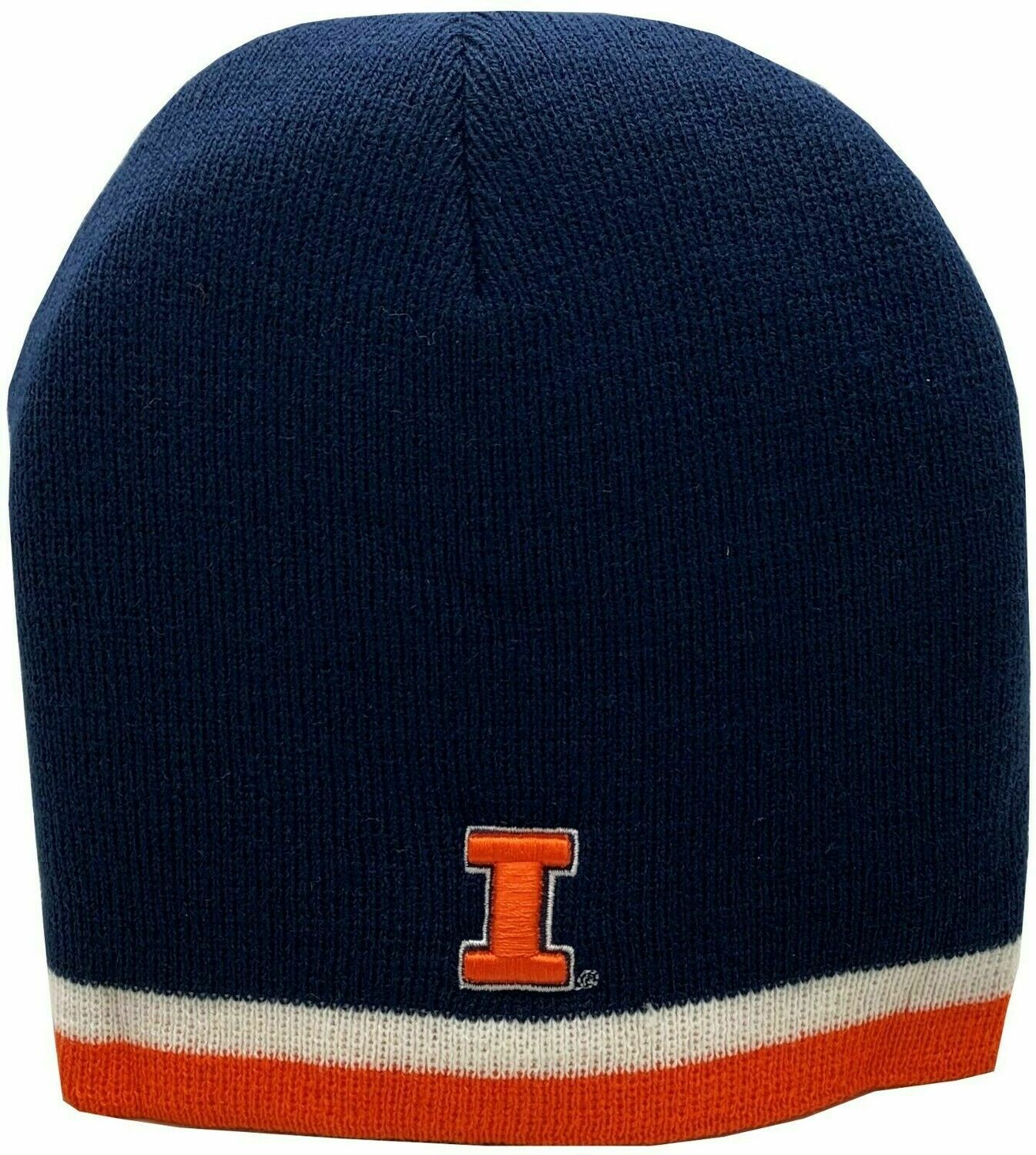 Illinois Fighting Illini Skull Knit Hat Lined Navy