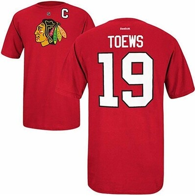 Chicago Blackhawks Youth Jersey T-Shirt #19 Jonathan Toews