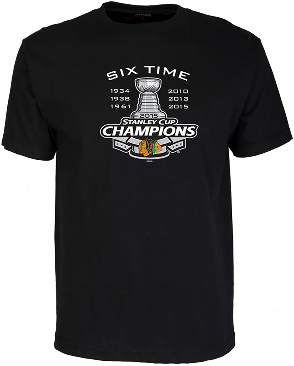 Chicago Blackhawks 6 Time Stanley Cup Champions Superior Black T-shirt