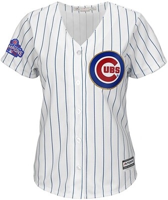 Chicago Cubs Womens 2016 World Series Champions Gold Pinstripe Jersey Cool Base