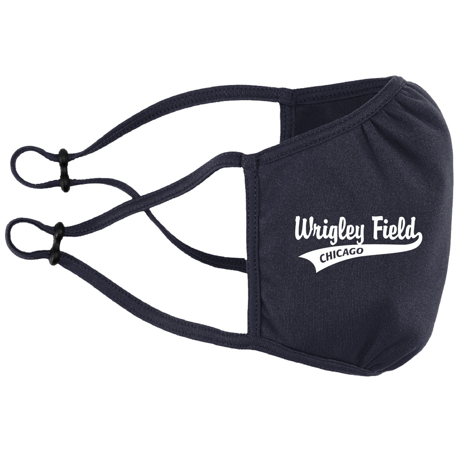 Wrigley Field Script Performance Adj. Navy Face Mask