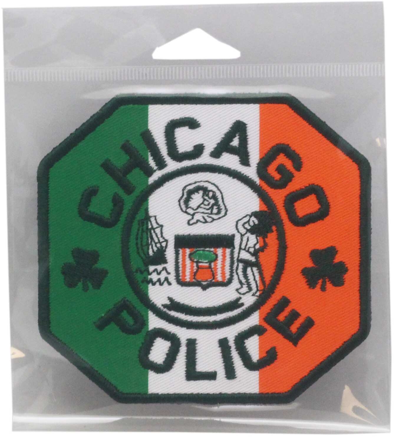 CPD Irish Octagon Patch Shamrock Approx. 4&quot; x 4.25&quot;