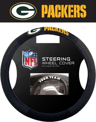 Green Bay Packers Steering Wheel Cover Poly-Suede and Mesh