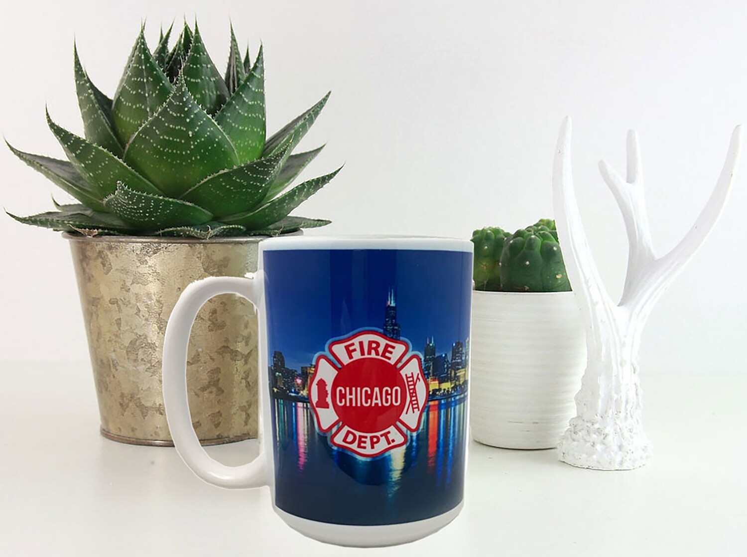 Chicago Fire Department Chicago Skyline 15 oz. Coffee Mug 2-Sided