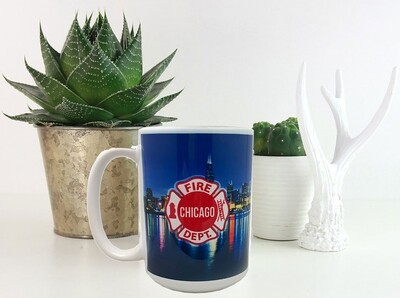 Chicago Fire Department Chicago Skyline 15 oz. Coffee Mug 2-Sided