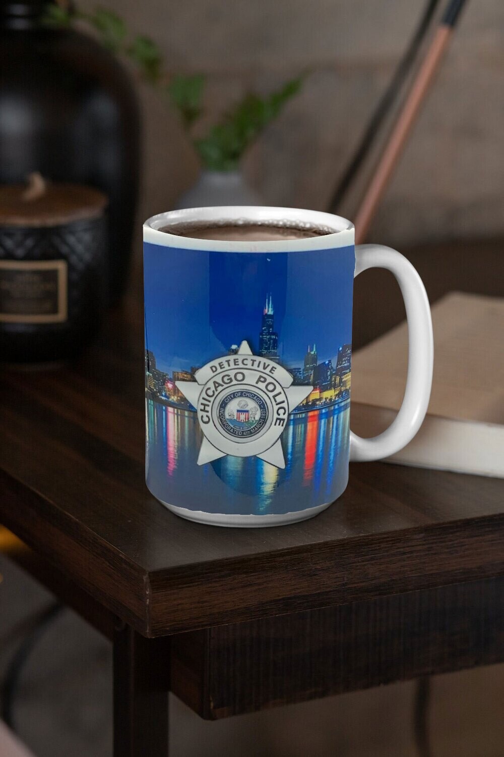CPD Detective Star Chicago Skyline 15 oz. Coffee Mug 2-Sided