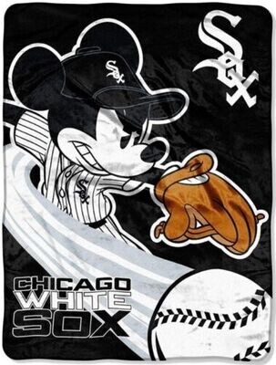 Chicago White Sox Throw Blanket Mickey Mouse 46&quot; x 60&quot;