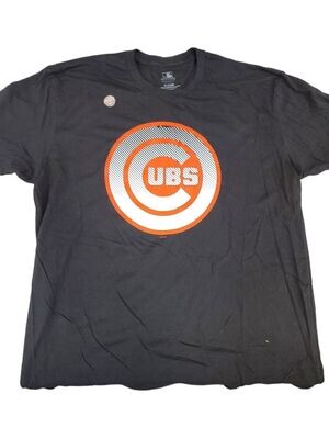 Chicago Cubs Performance Black T-Shirt Bullseye Logo