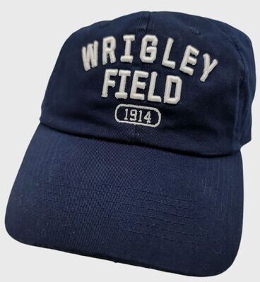 Wrigley Field 1914 Stone Wash Navy Buckle Back Hat With 3D Embroidery