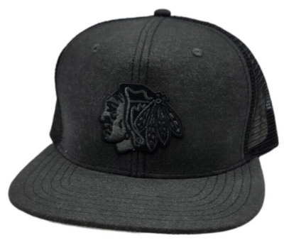 Chicago Blackhawks Flat Bill Mesh Back Tonal Snapback Hat
