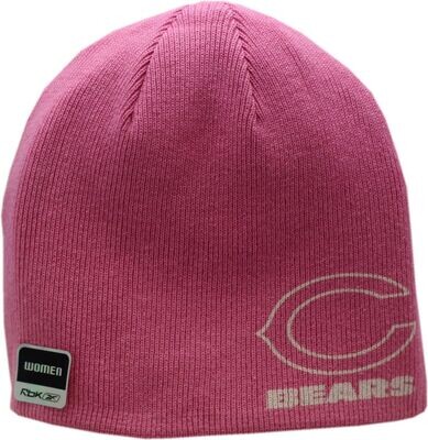Chicago Bears Reversable Skull Knit Hat Pink