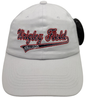 Wrigley Field Chicago Hat Dad Slouch Script White