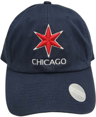 Chicago Star Slouch Hat Dad Cap Navy Buckle Back
