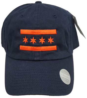 Chicago Flag Slouch Hat Dad Cap Navy Blue