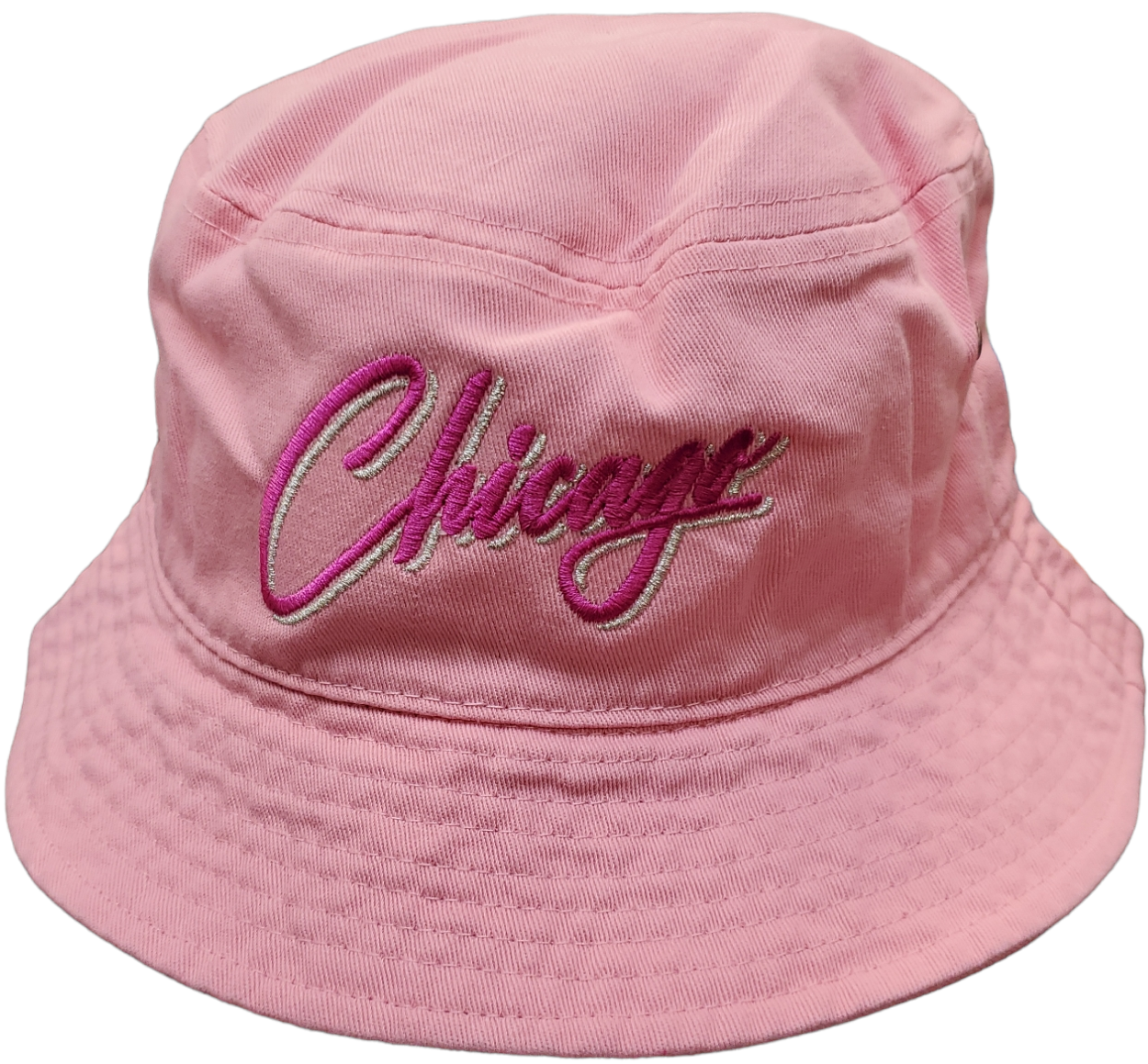 Chicago Bucket Hat Script Pink